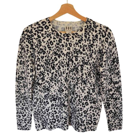 Haute Hippie Merino Wool Leopard Print Scoop Neck Pullover Sweater Size Small - Picture 1 of 4